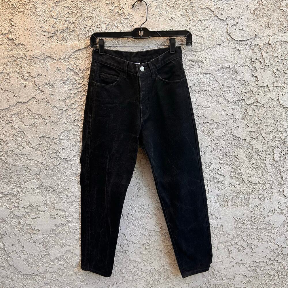 Vintage Guess USA Black Tapered Leg Jeans Made in USA High Rise 26